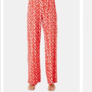 NWOT Pomander Place Tuckernuck Wide Leg Pull-On Pants Red/Orange/White